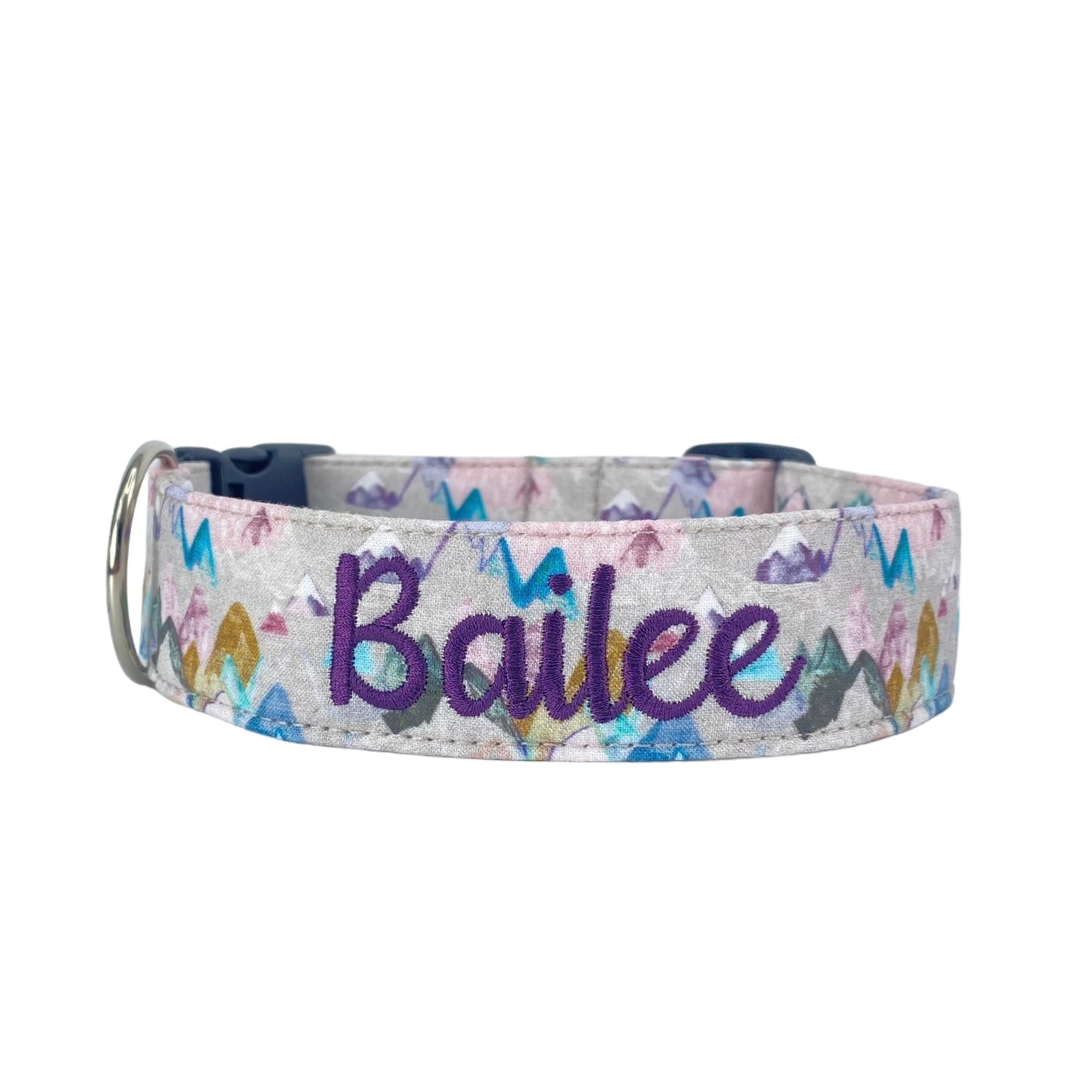 Personalized Dog Collars, Embroidered Dog Collars, Outdoor dog collar, Mountain Dog Collar, Dog Collar with emboidered name and phone. Custom Dog Collar by Duke and Fox With embroidery