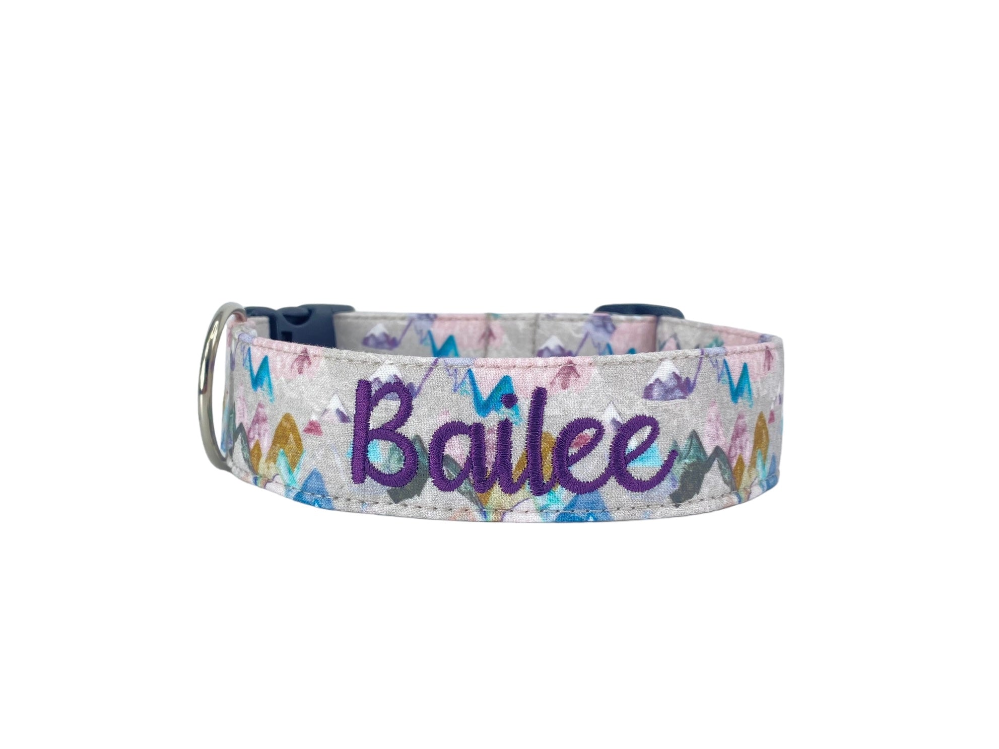 Personalized Dog Collars, Embroidered Dog Collars, Outdoor dog collar, Mountain Dog Collar, Dog Collar with emboidered name and phone. Custom Dog Collar by Duke and Fox With embroidery