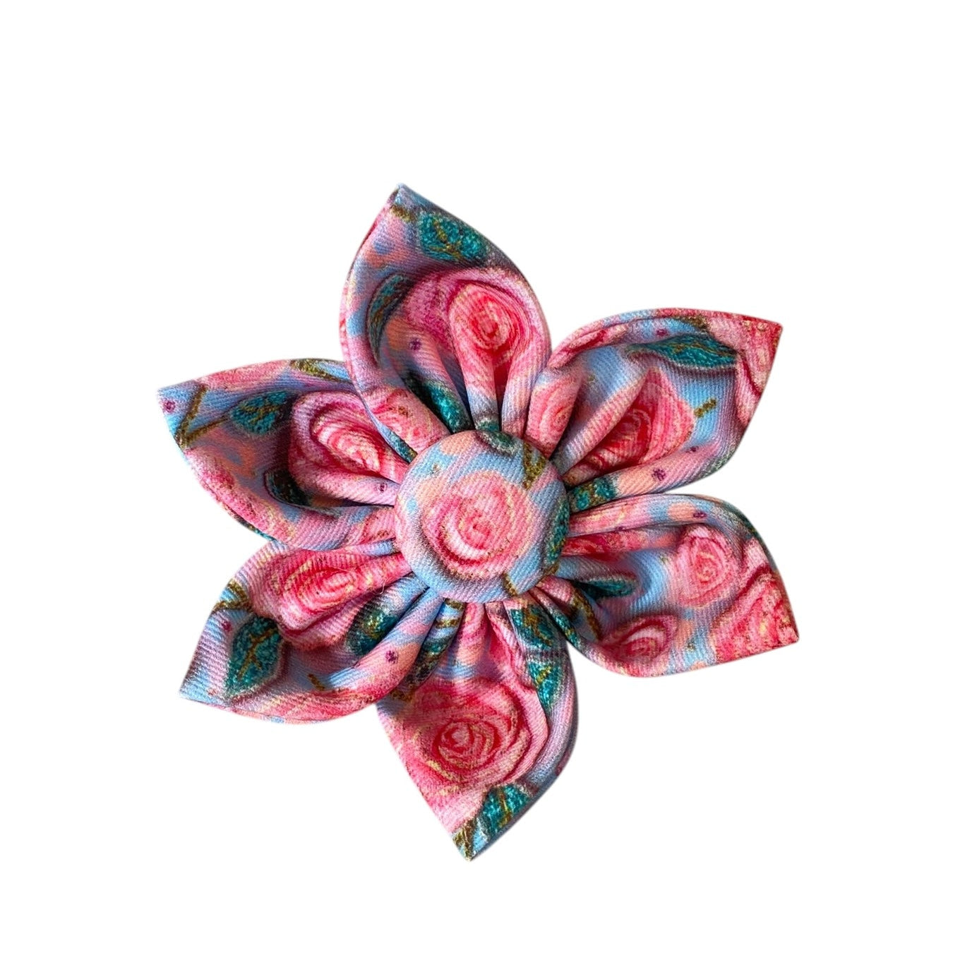 This dainty sugar rose dog collar flower is a charming accessory to add a playful and stylish touch to your pet’s look. Available in 2.5" or 4" sizes, it attaches securely to any collar using a Velcro closure, which can be trimmed down for a snug fit. Lightweight and easy to use, this versatile flower is perfect for dressing up your furry friend for any occasion!