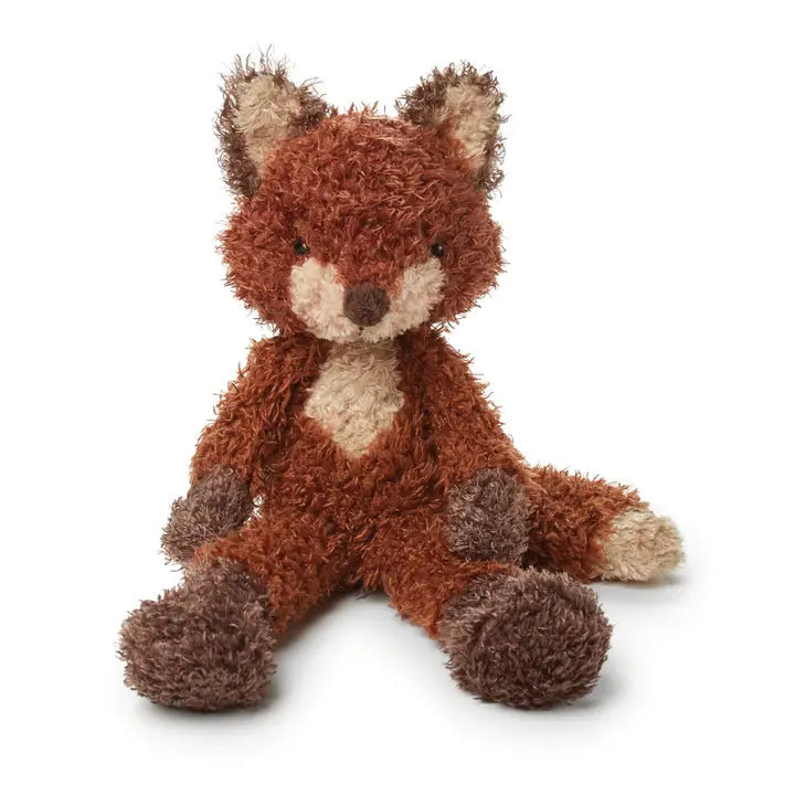Foxy is handsome fox indeed, from his furry muzzle to his fluffy tipped tail in rich auburn red, burnt cream, and chocolate brown fur. Embroidered features and velour nose. Foxy is certainly the most dashing Fox stuffed animal that you ever did meet and a favorite of all the woodland friends.