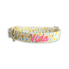 Sweet, sunny, and a little bit tropical—this white collar with tiny pineapple prints is perfect for the pup who brings the sunshine wherever they go!"