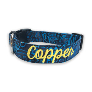 Royal Blue Batik Collar