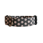 Gray Baseball Dog Collar. Personalized Dog Collar. Duke and Fox Dog Collar. Custom dog collar. Embroidered Dog Collar.