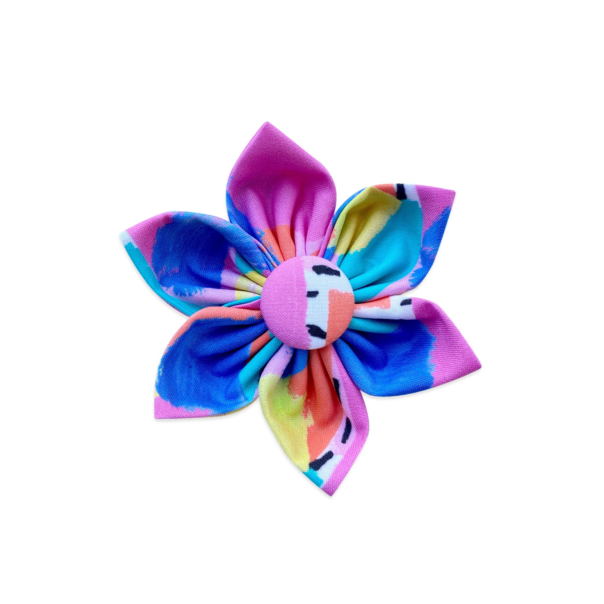 Duke & Fox Dog Collar Flower. Dog Collar Accessory. Pink dog collar flower to fit onto any collar.