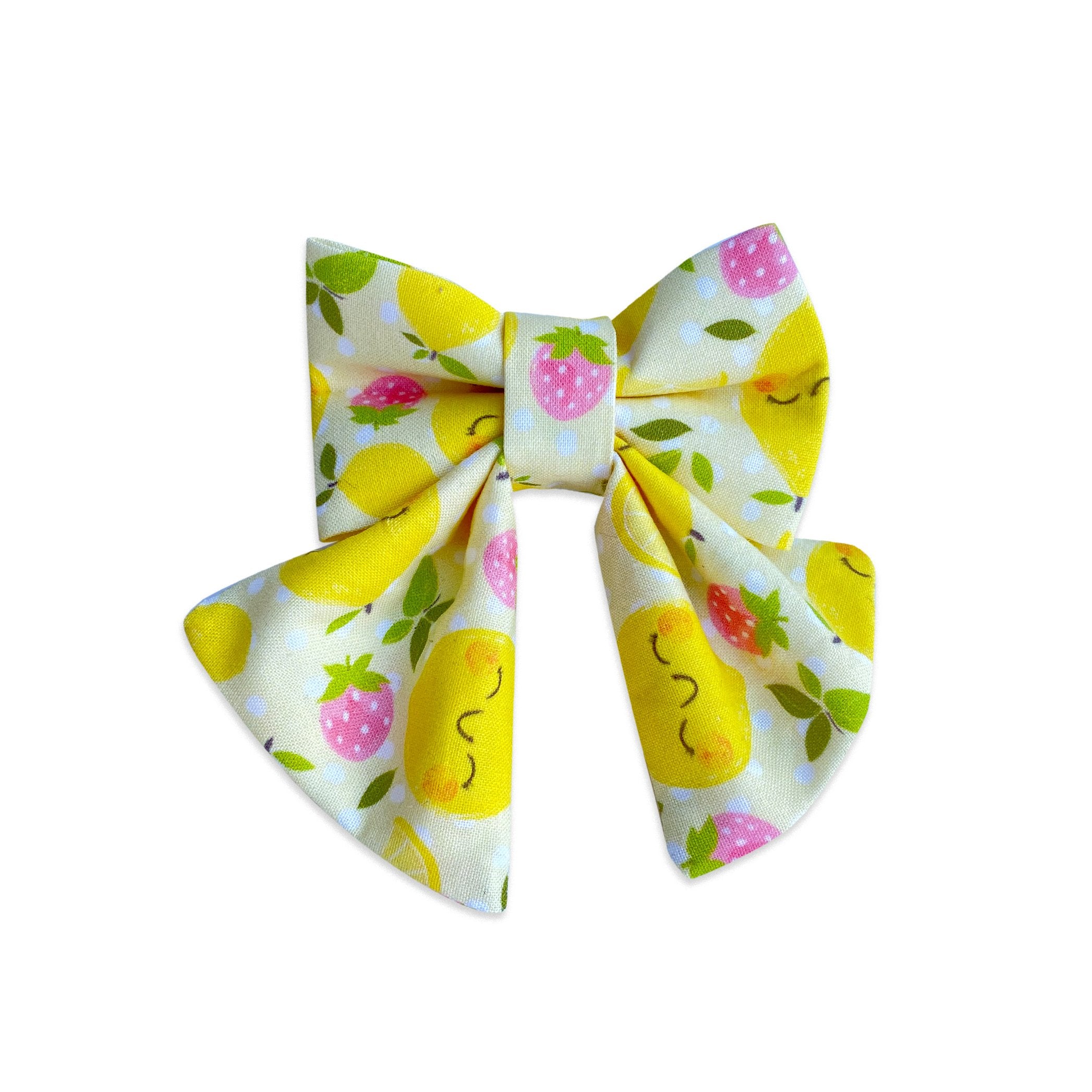 Dog Collar Bow, Dog Collar Accessory by Duke & Fox. Lemon Dog Collar Accessory. Berry Dog Collar Bow.