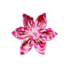 Dog Collar Accessory. Dog Collar Flower. Two toned with pale pink base and darker pink triangles.