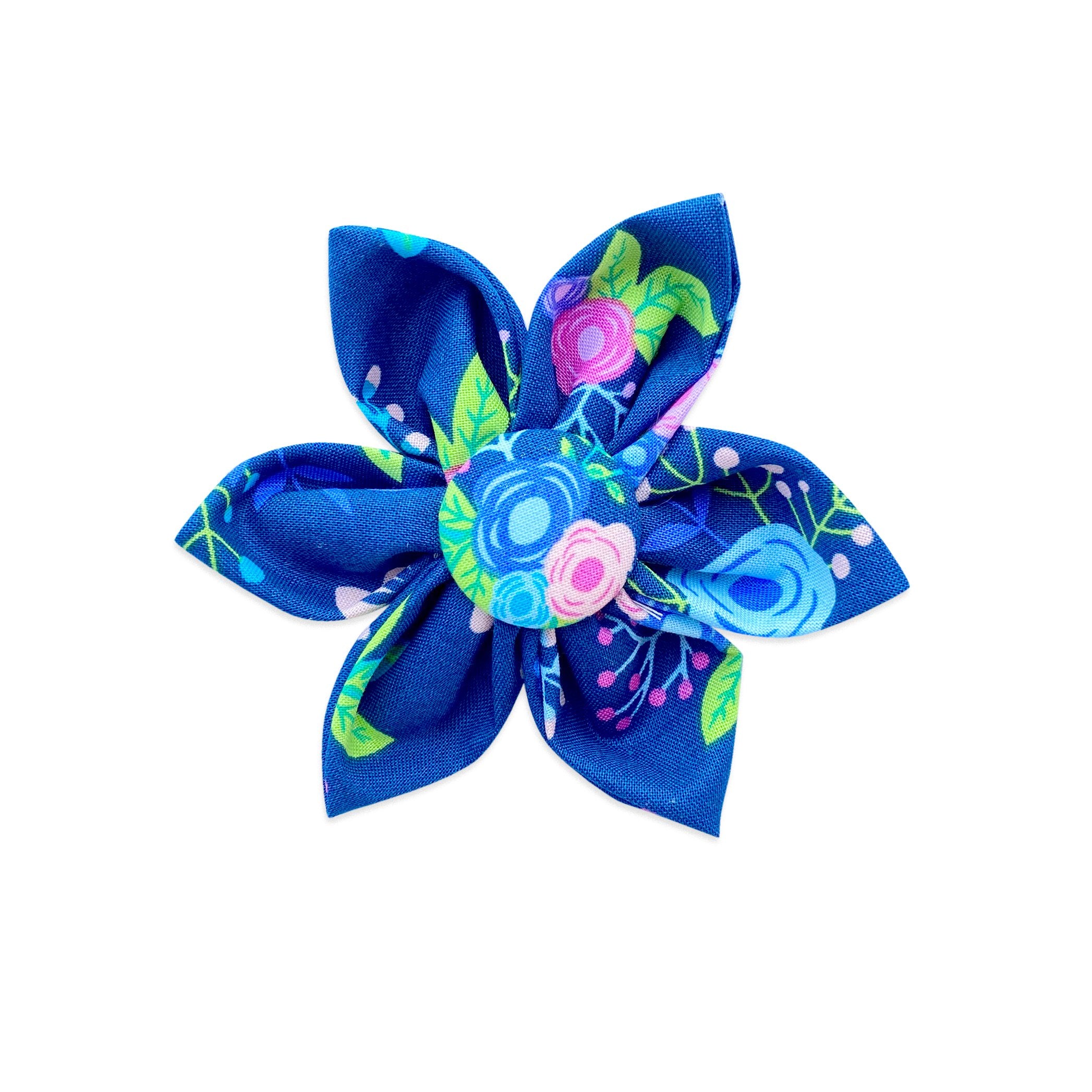 Dog Collar Flower | Navy Pop Floral Dog Collar Flower | Duke & Fox®