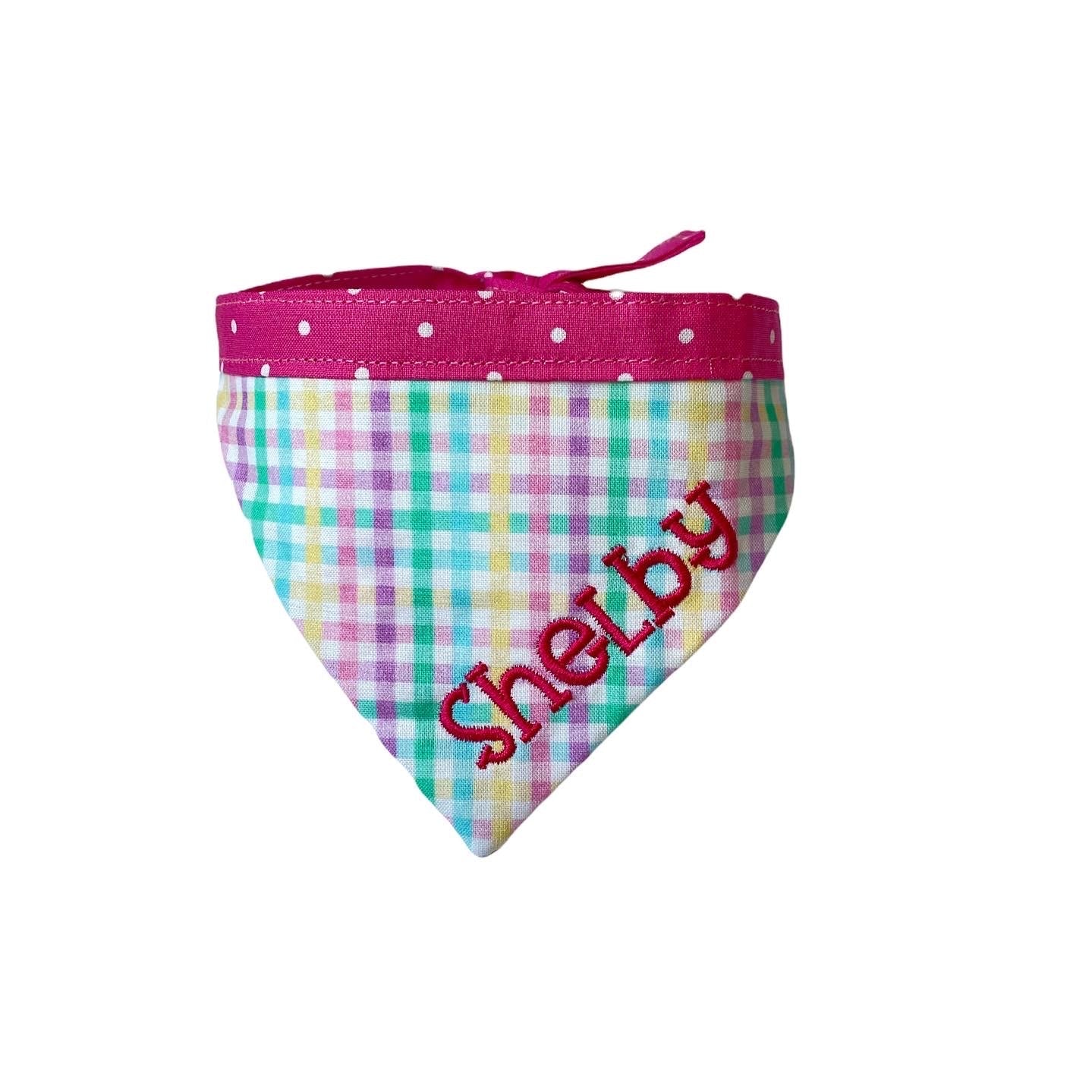 Duke & Fox Bandana. Plaid dog bandana.