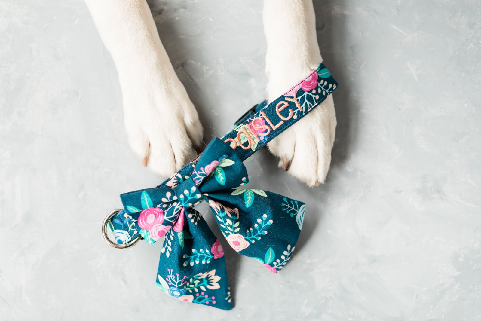Dog Collar Bow | Navy Pop Floral Dog Collar Bow | Duke & Fox®