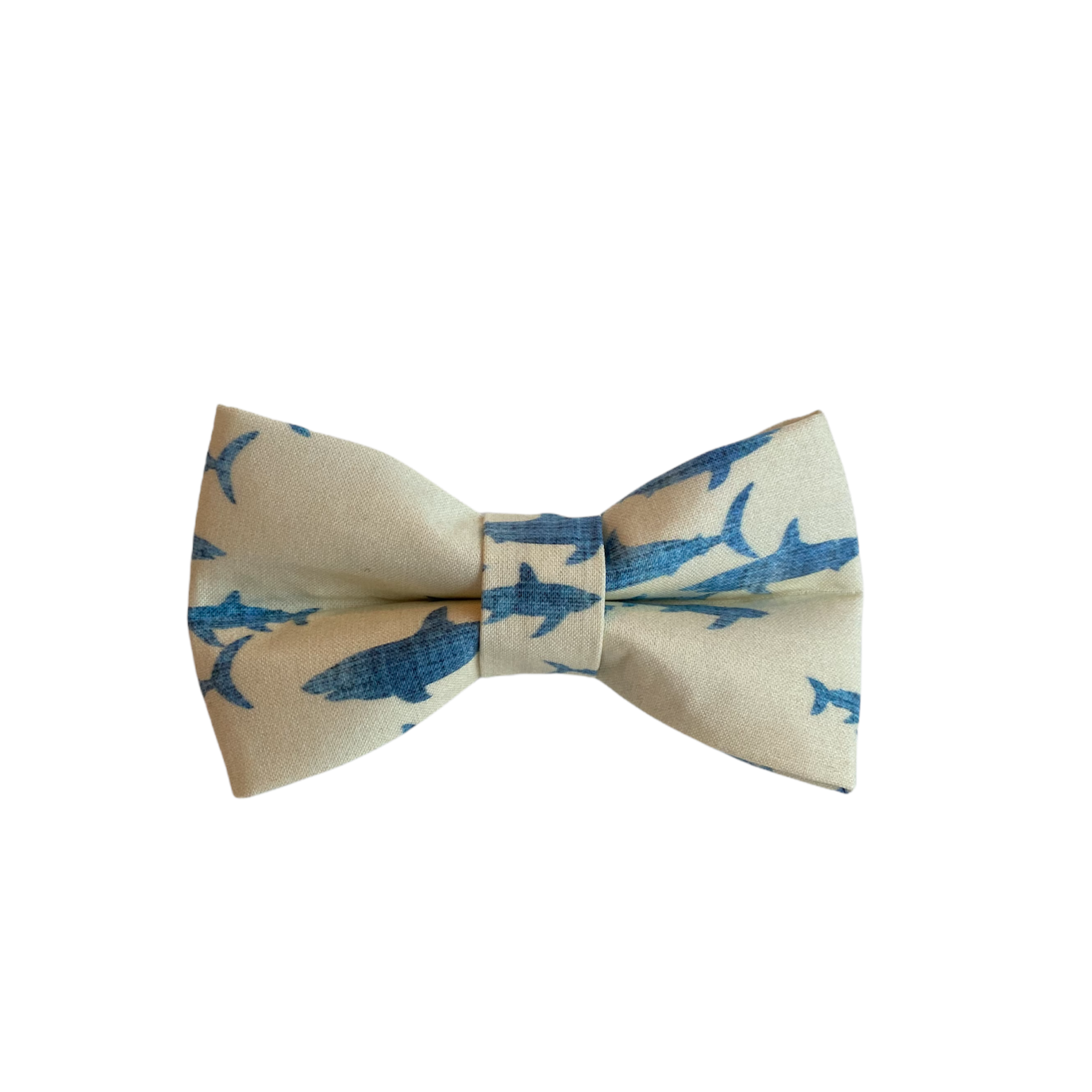 Cream and blue shark dog collar bow tie. Bow tie for dogs, Shark bow tie.