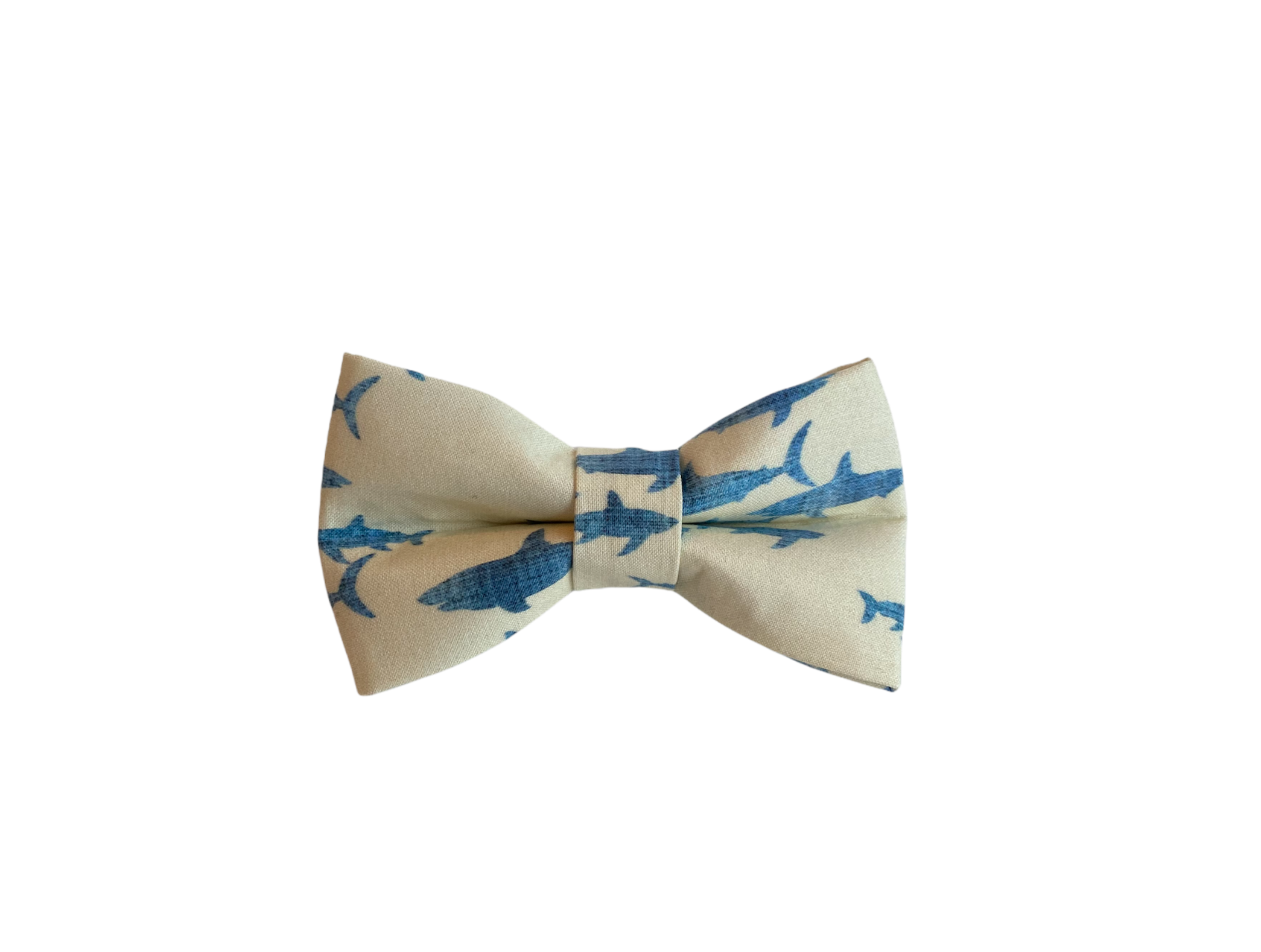 Cream and blue shark dog collar bow tie. Bow tie for dogs, Shark bow tie.