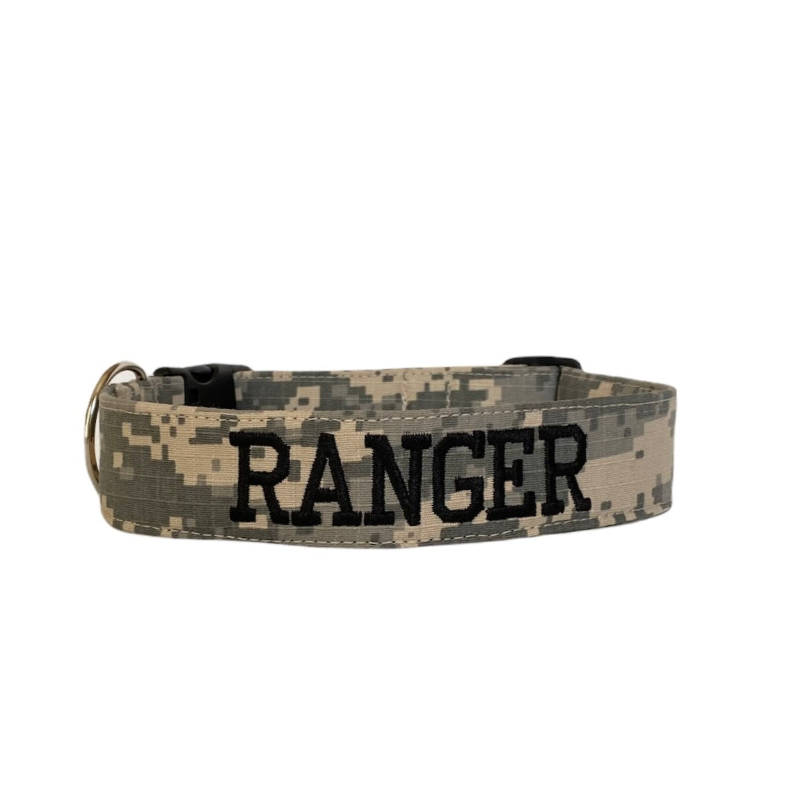 Personalized Army Camouflage Dog Collar. Embroidered Camo Dog Collar.  Digital Camo Dog Collar with name and phone number.  Large dog collar with name.