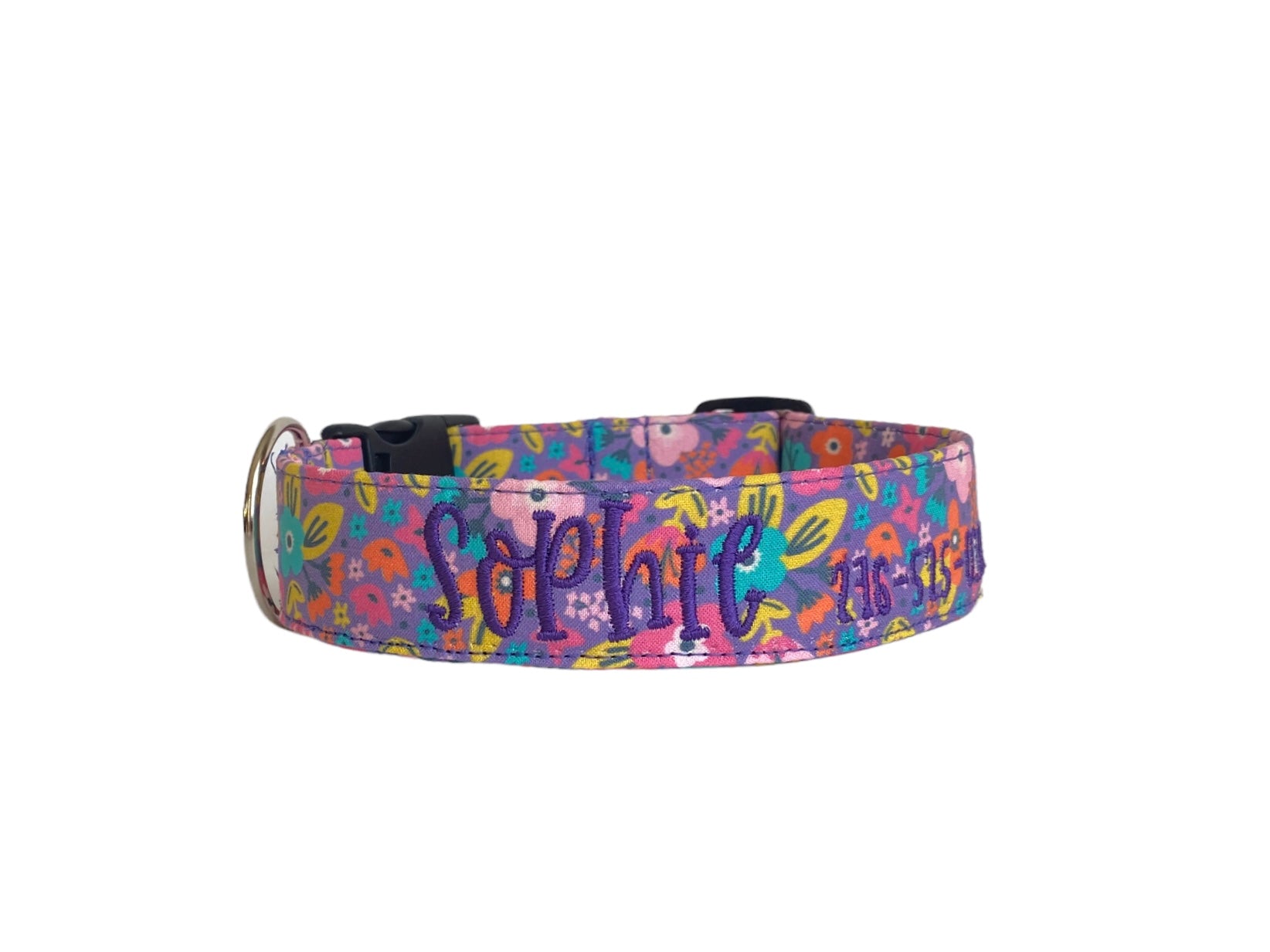 Personalized Dog Collar | Purple & Pink Floral Dog Collar | Duke & Fox®