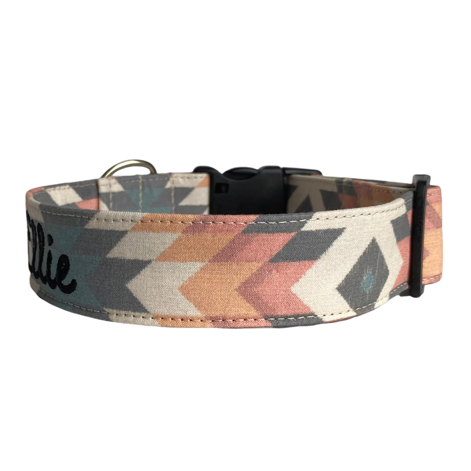 Southwestern dog collar by Duke & Fox. Fall dog collar with an embroidered name by Duke & Fox.