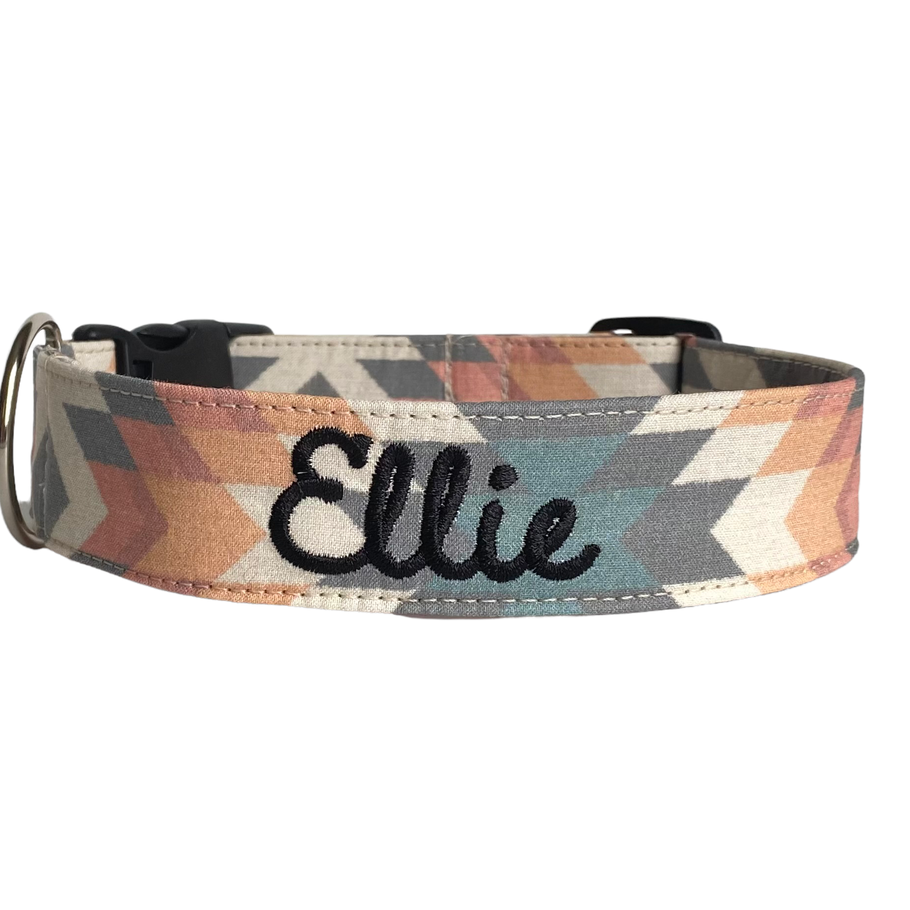 Southwestern dog collar by Duke & Fox. Fall dog collar with an embroidered name by Duke & Fox.