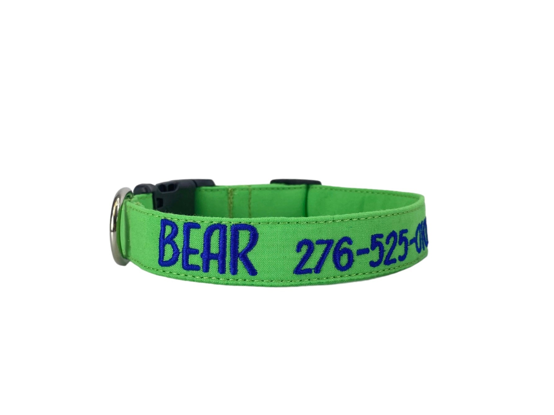 Keep it basic and stay safe with our embroidered dog collars in colors of your choice.