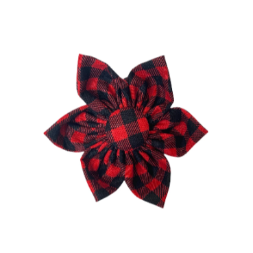 Buffalo Dog Collar Accessory. Buffalo Dog Collar Flower. Buffalo Plaid Dog Bow.