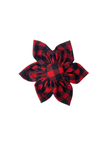 Buffalo Dog Collar Accessory. Buffalo Dog Collar Flower. Buffalo Plaid Dog Bow.