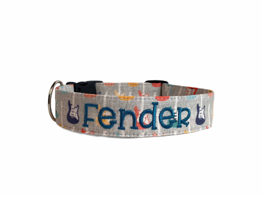 Personalized Dog Collar | Guitar Dog Collar | Duke & Fox