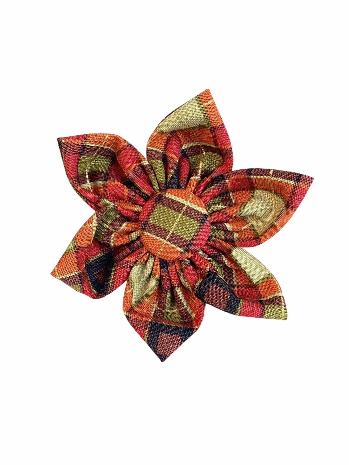 Dog Collar Flower | Fall Plaid Dog Collar Flower | Duke & Fox®