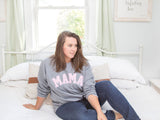 Pink Gingham Dog Mom Sweatshirt | Personalized Mama Sweatshirt | Duke & Fox®