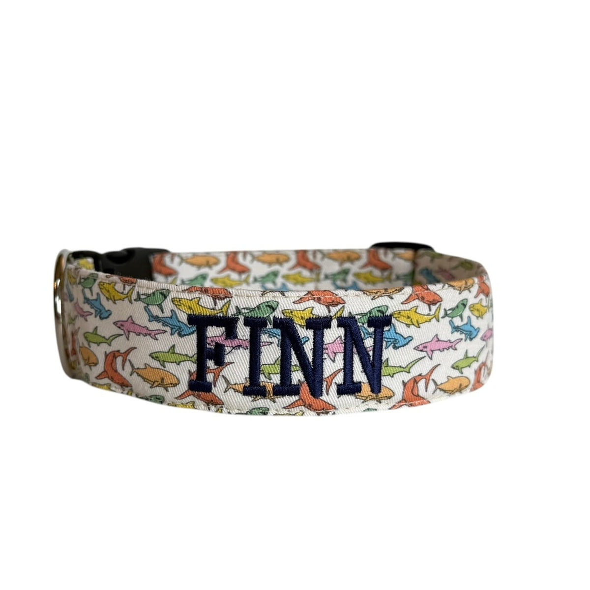 Colorful Sharks Personalized Dog Collar – Duke & Fox