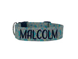 Whether choosing from a traditional dog collar, embroidered dog collar, or engraved buckle dog collar, you’ll find a great selection of personalized dog collars to choose from.  Duke & Fox® personalized dog collars come in a variety of unique styles and patterns. Our embroidered collars and engraved buckle collars also add to your dog's safety and your peace of mind with critical contact information should you and your dog get separated.  Cactus dog collar. 