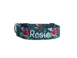 Personalized Dog Collar | Christmas Rose Dog Collar | Duke & Fox®