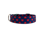 Personalized Navy Valentine's Dog Collar