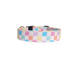 Pastel Checker Dog Collar