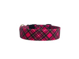 Personalized Dog Collar | Hot Pink Tartan Dog Collar | Duke & Fox®