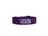 Personalized Navy Valentine's Dog Collar