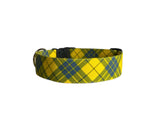 Personalized Dog Collar | Yellow & Blue Plaid Dog Collar | Duke & Fox®