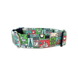 Personalized Dog Collar | Christmas Patchwork Dot Collar | Duke & Fox®