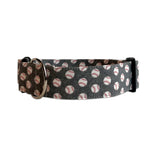 Gray Baseball Dog Collar. Personalized Dog Collar. Duke and Fox Dog Collar. Custom dog collar. Embroidered Dog Collar. 