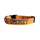 Personalized Dog Collar | Tennessee Orange Polka Dot Dog Collar | Duke & Fox®