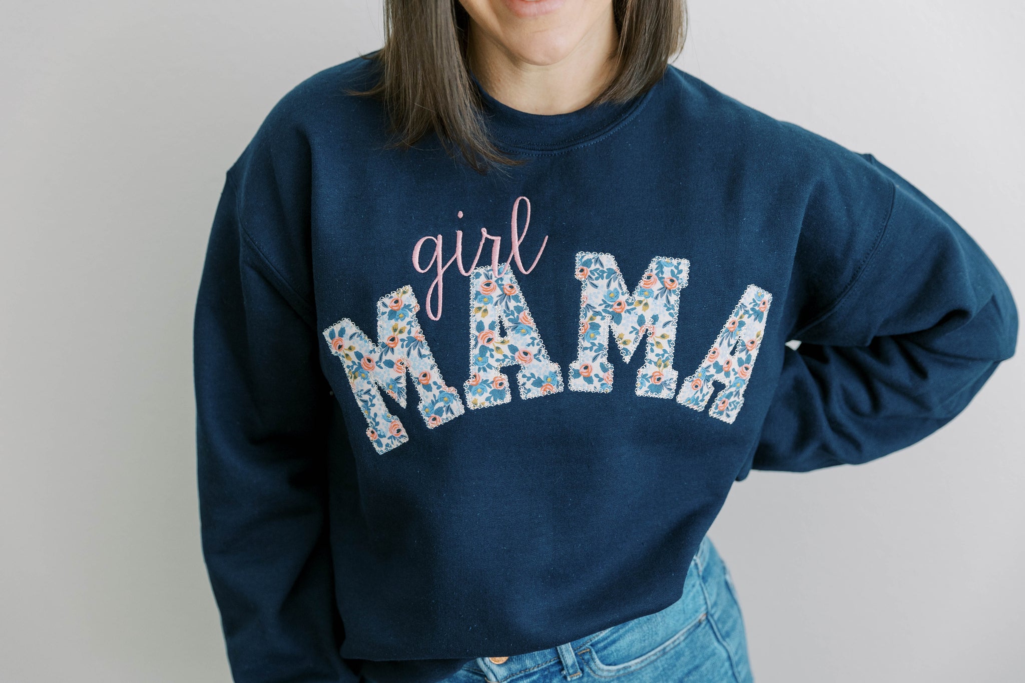 Girl Mom Sweatshirt, Personalized Mama Sweatshirt