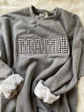 Black Gingham Dog Mom Sweatshirt | Personalized Mama Sweatshirt | Duke & Fox®