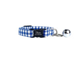 Personalized Cat Collar | Royal Blue Gingham Cat Collar | Duke & Fox®