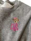 Personalized embroidered dog sweatshirt. Boy Mom Sweatshirt, Gifts for Her, Monogram shirt, Mama Sweatshirt, Mother's Day Gift, Mom of Boys Shirt, Mama Shirt, GIGI SHirt, Grandma Sweatshirt, Granny Shirt, Custom Sweatshirt, Girl Mama Shirt, Girl Mom Shirt, monogram sweatshirt