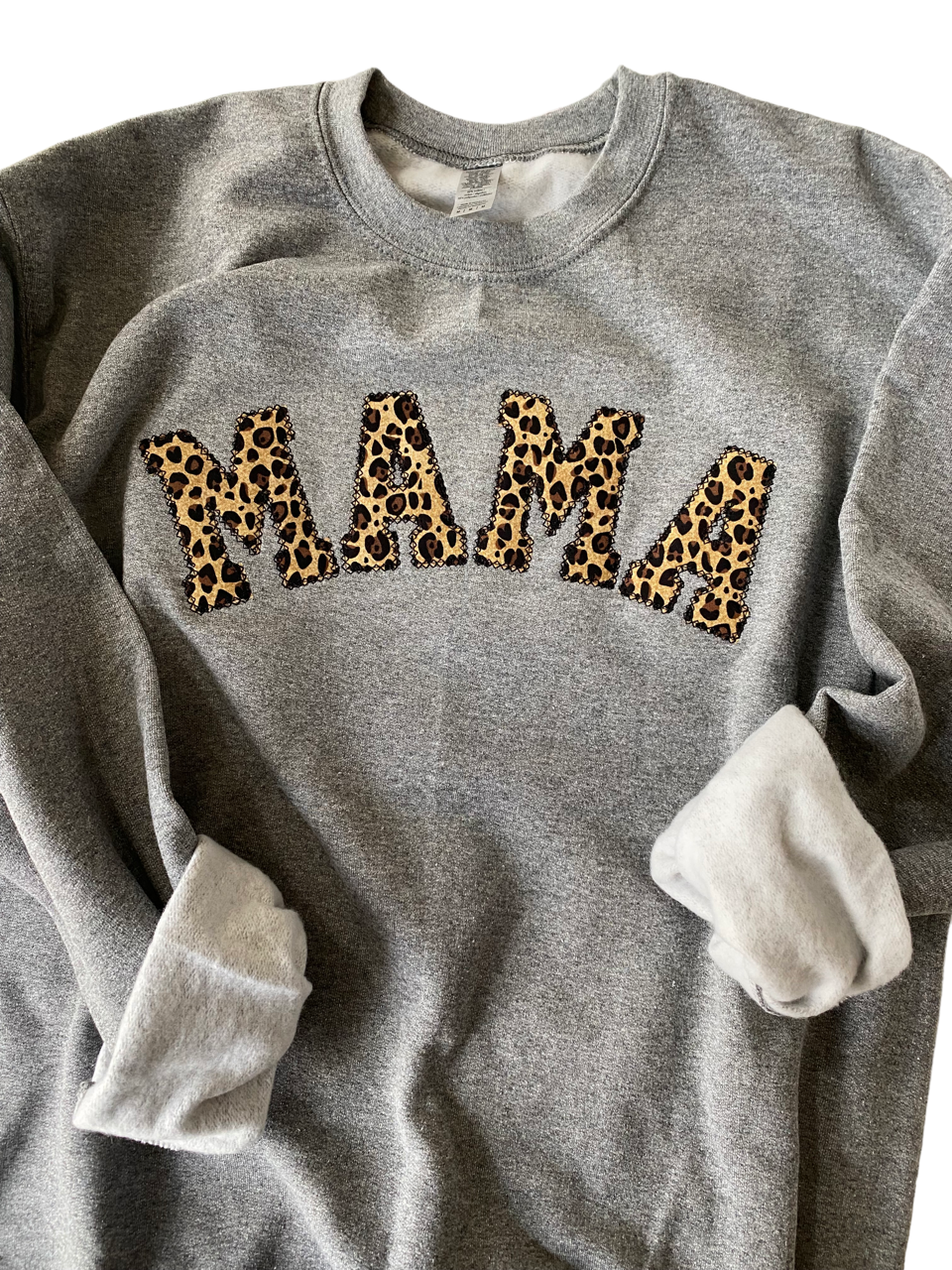 Mama Embroidered Collar Crewneck Sweatshirt Mama Sweatshirt