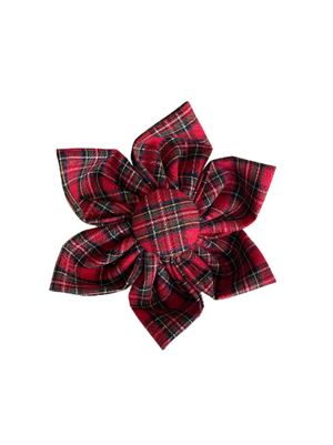 Red and Black Buffalo Check Lady Dog Bow