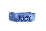 Personalized Dog Collar | Baby Blue Gingham Dog Collar | Duke & Fox®