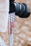 Personalized Camera Strap | Black Gingham Camera Strap | Duke & Fox®