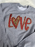 Valentine's Day leopard print love sweatshirt. Boy Mom Sweatshirt, Gifts for Her, Monogram shirt, Mama Sweatshirt, Mother's Day Gift, Mom of Boys Shirt, Mama Shirt, GIGI SHirt, Grandma Sweatshirt, Granny Shirt, Custom Sweatshirt, Girl Mama Shirt, Girl Mom Shirt, monogram sweatshirt